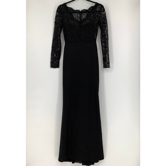 NEW! Dessy Collection Size 2 Marquis Lace Crepe Trumpet Dress $278 msrp I24-3 - Picture 3 of 9
